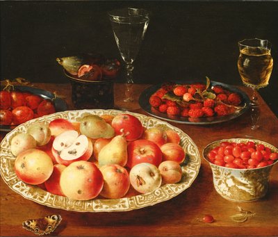 Naturaleza muerta con frutas en cuencos de porcelana Wan-Li de Osias the Elder Beert